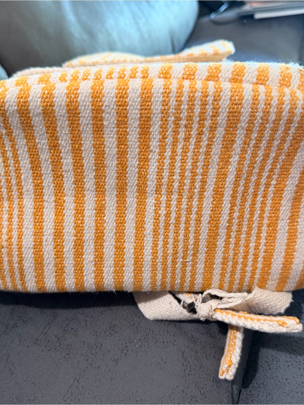Universal Thread Yellow and White Striped Canvas Backpack - Picture 4 of 7